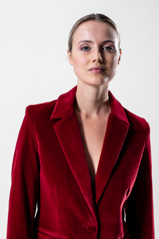 Lily ROSSO Velvet Blazer