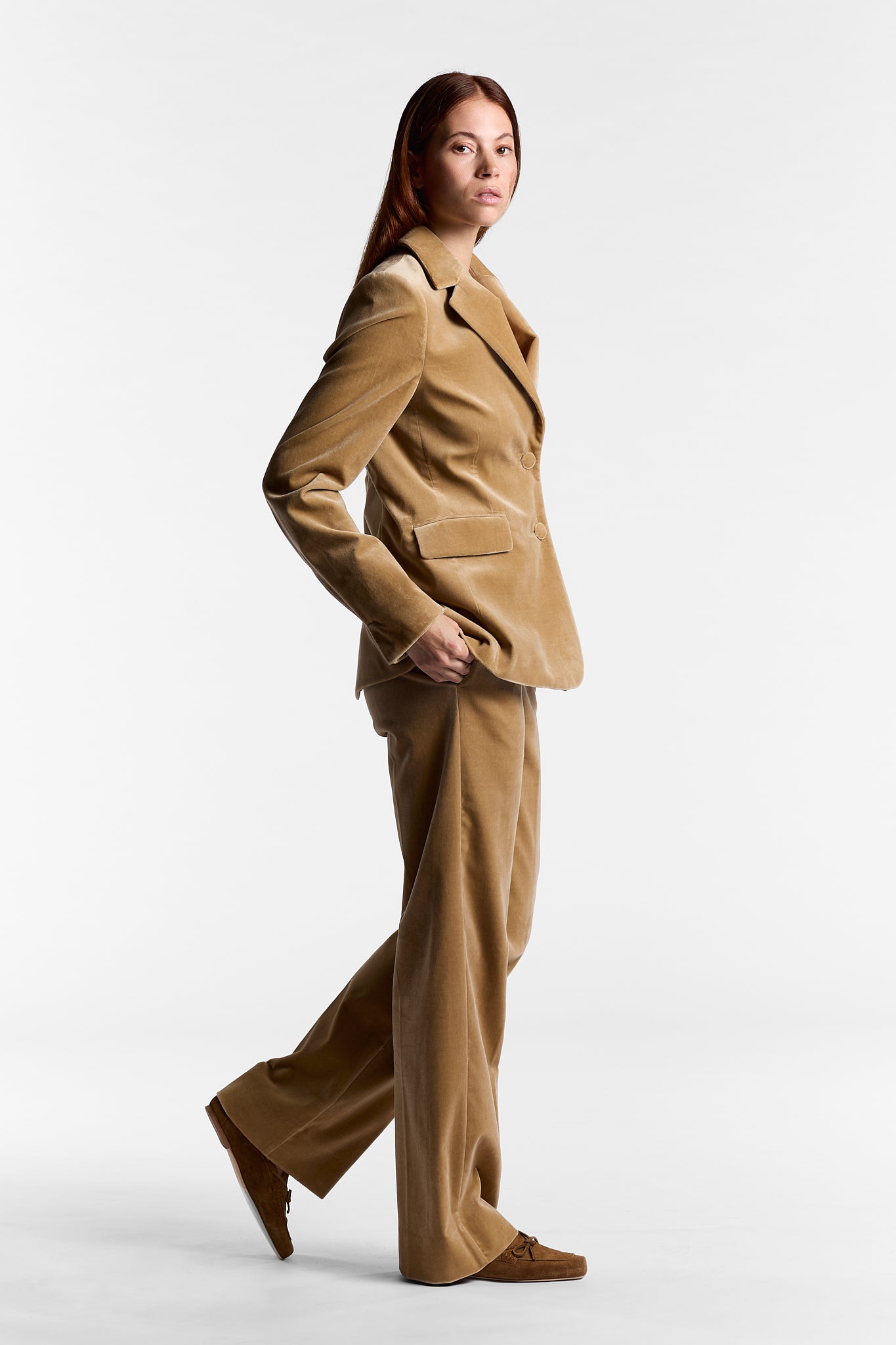 Lily Jo BEIGE Velvet Suit
