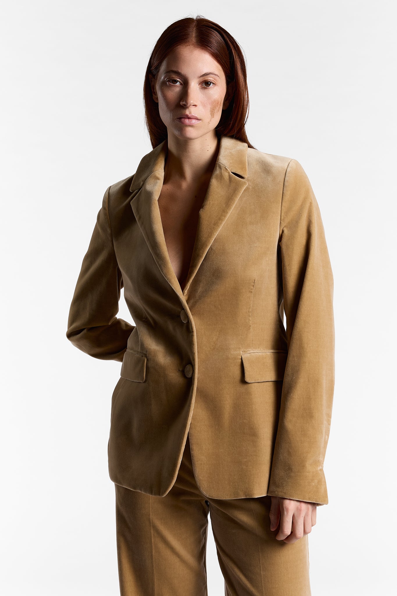 Lily Jo BEIGE Velvet Suit