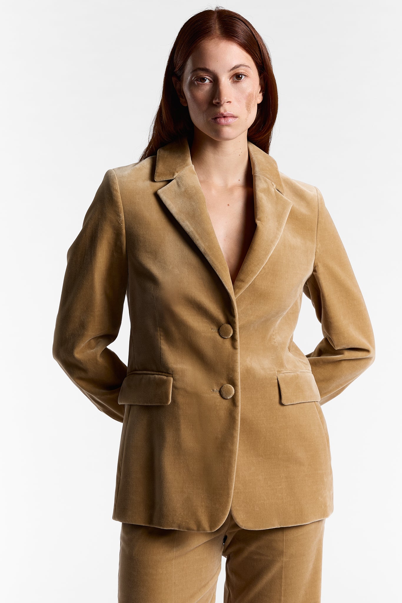 Lily BEIGE Velvet Blazer